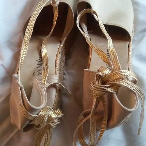 YSL Shimmer Metallic Platform Espadrilles - Picture 9 of 12